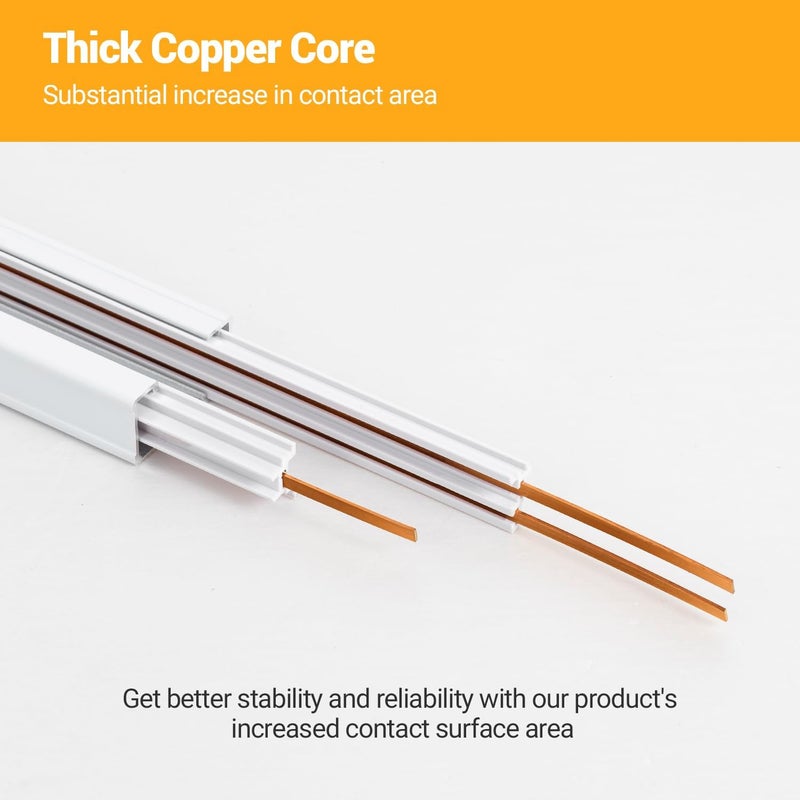VANoopee 13FT H Track Lighting Rails White, H Type Track Lighting Kit with Floating Canopy Connector, End Caps, Live End Feeds, I T & L Connectors, Compatible with Single Circuit H Style Track System - Image 3
